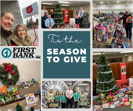 Photos of employees donating time to help our community.